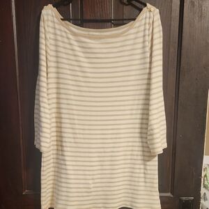 Old Navy Beige and Cream Striped Tee
